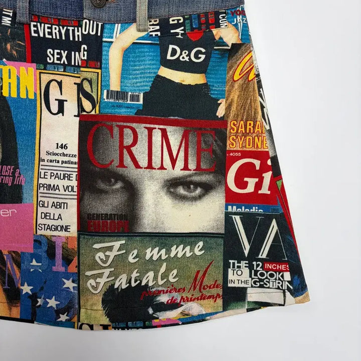 [BUNJANG] Dolce &amp; Gabbana Magazine Print Skirt / 돌체앤가바나 매거진 패턴 스커트 치마