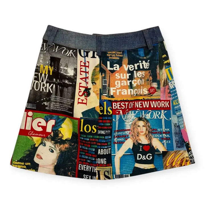 [BUNJANG] Dolce &amp; Gabbana Magazine Print Skirt / 돌체앤가바나 매거진 패턴 스커트 치마