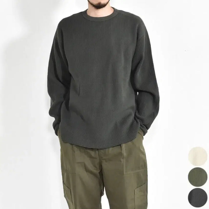 [BUNJANG] Pigvel Thermal Waffle Top Graphite Knitwear / 피그벨 써말 와플탑 니트 그라파이트 40size  / 3size