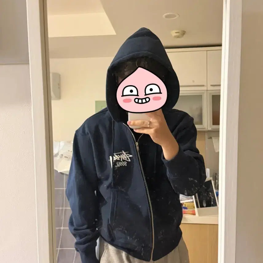 [BUNJANG] Stussy Seoul Hoodie Navy S / 신상품 스투시 서울 후드집업 네이비 s사이즈 27만원에 판매