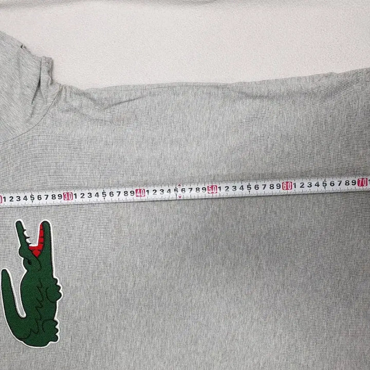 [BUNJANG] Lacoste Big Croc Gray T-shirt / 라코스테 반팔티 빅크록 그레이 xl