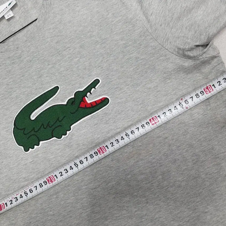 [BUNJANG] Lacoste Big Croc Gray T-shirt / 라코스테 반팔티 빅크록 그레이 xl