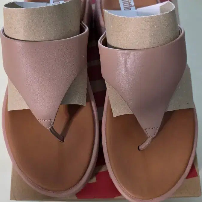[BUNJANG] Fitflop F-Mode Leather Slippers Pink UK4 / 핏플랍 F모드 레더 슬리퍼 핑크 uk4 새상품