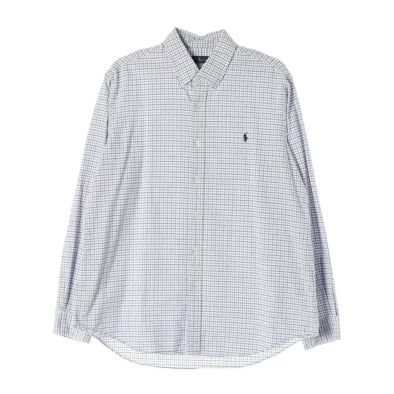 [BUNJANG] Polo Ralph Lauren Classic Fit Blue &amp; White Check Shirt XL / 폴로 랄프로렌 클래식핏 블루 화이트 체크 셔츠 XL