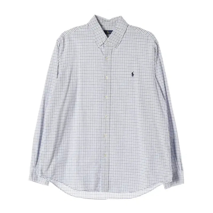 [BUNJANG] Polo Ralph Lauren Classic Fit Blue &amp; White Check Shirt XL / 폴로 랄프로렌 클래식핏 블루 화이트 체크 셔츠 XL