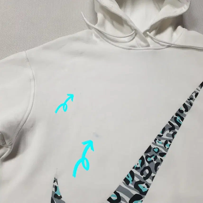 [BUNJANG] Nike Swoosh Leopard Hoodie White (Women&