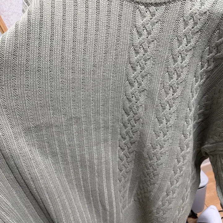 [BUNJANG] Sounds Life Olive Green Pattern Knit (Free Size) / 사운즈라이프 올리브 그린 패턴 니투 free