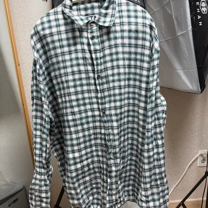 [BUNJANG] Tou Tou Archive Check Shirt Jacket Green Free Size / 토우토우아카이브 체크 셔켓 그린 free
