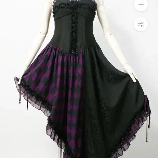[BUNJANG] Cutiefrash Vintage Gothic Goth Punk Shirring Dress / qutiefrash 큐티플래시 빈티지 고딕 고스 펑크 셔링 원피스
