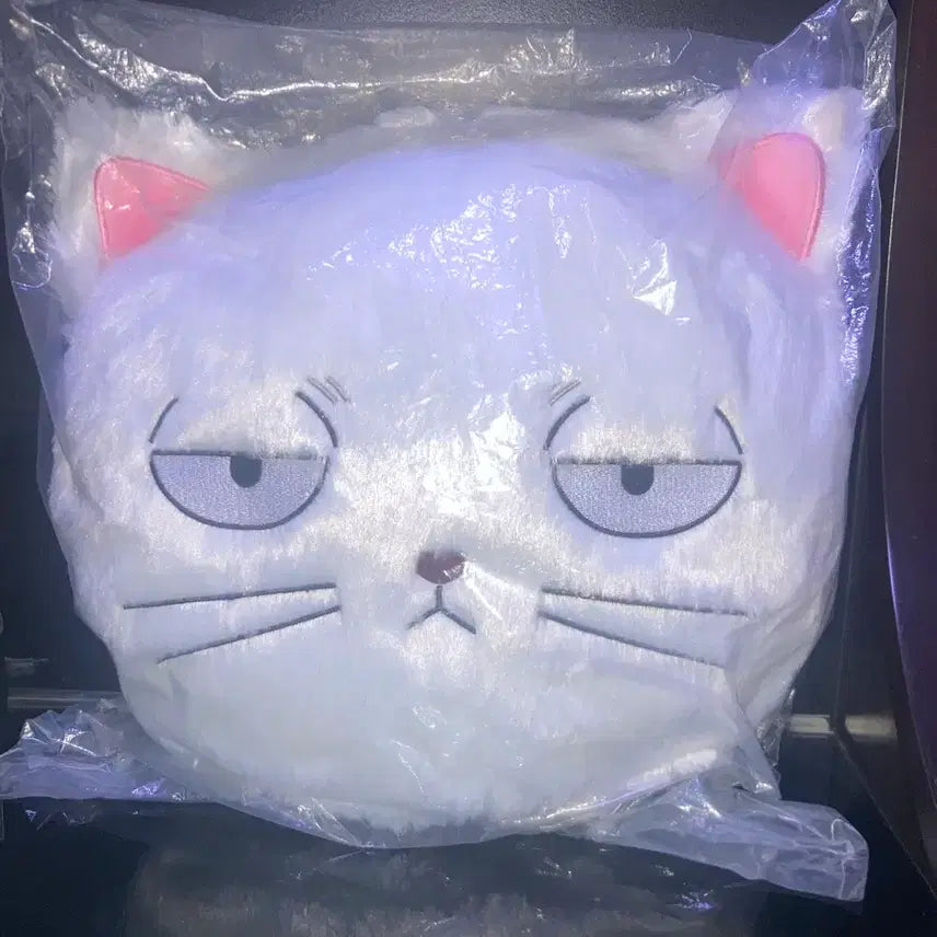 [BUNJANG] Gintama Gintoki &amp; Ginyang-i Cushion Face Nuigurumi Figure / 초희귀미개봉)은혼 긴토키 긴냥이 쿠션 페이스 누이 피규어가챠룩업삼젯