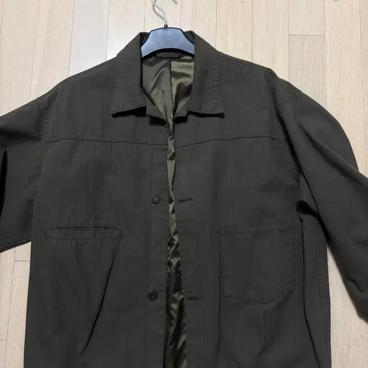 [BUNJANG] East Service Shop Welt Pocket Washed Cotton Trucker Jacket Olive Khaki L / 이스트서비스샵 / 웰트 포켓 워시드 코튼 트러커 / 올리브카키 / L