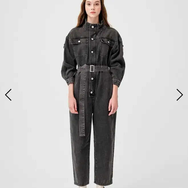 [BUNJANG] Pandora Fit Black Washed Denim Jumpsuit / 블랙 워싱 데님 점프슈트