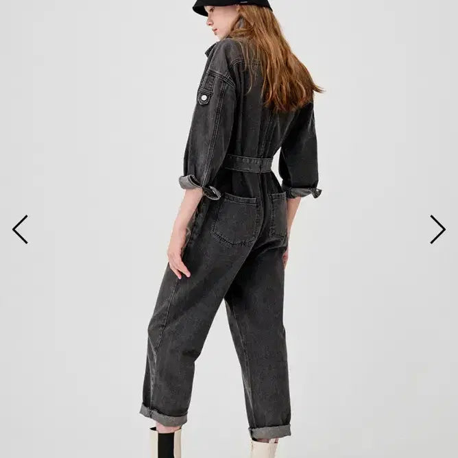 [BUNJANG] Pandora Fit Black Washed Denim Jumpsuit / 블랙 워싱 데님 점프슈트