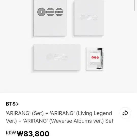 [BUNJANG] BTS Arirang Weverse Shop Album Set / 방탄 아리랑 위버스샵 fullset