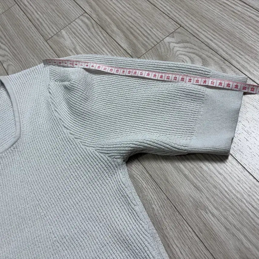 [BUNJANG] Project M Square Neck Short Sleeve Knit Top - Light Beige / 실사ㅇ,실측ㅇ)프로젝트엠 여성 스퀘어넥 봄옷 반팔니트 화이트 5566