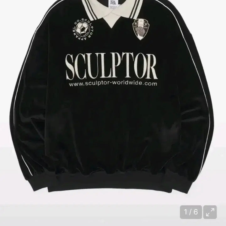 [BUNJANG] Sculptor Velvet Collar Sweatshirt Black M / 스컬프터 벨벳 카라 맨투맨 m