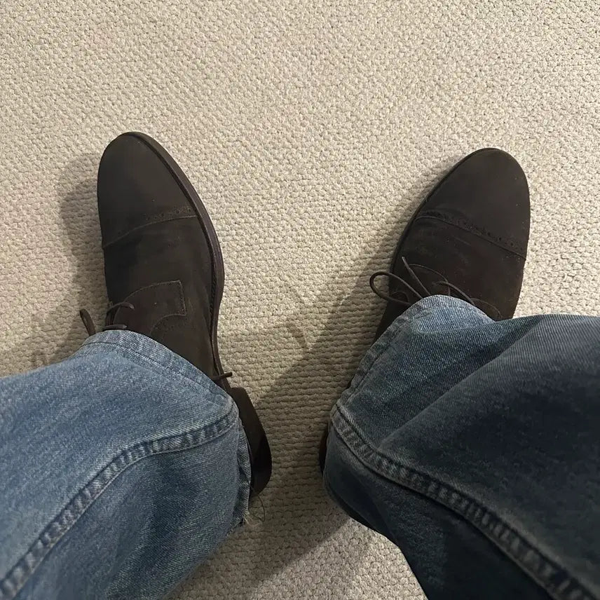 [BUNJANG] Zegna Suede Cap-toe Oxford Shoes / 제냐 Ermenegildo Zegna 스웨이드 캡토 옥스포드 슈즈