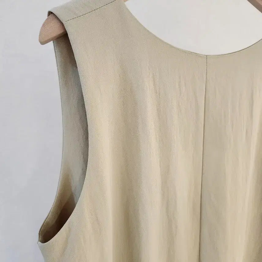 [BUNJANG] Minimal Layered Spring Maxi Dress / 미니멀 레이어드 봄 원피스 / 롱 레이어드 나시 민소매 이지룩 미니멀