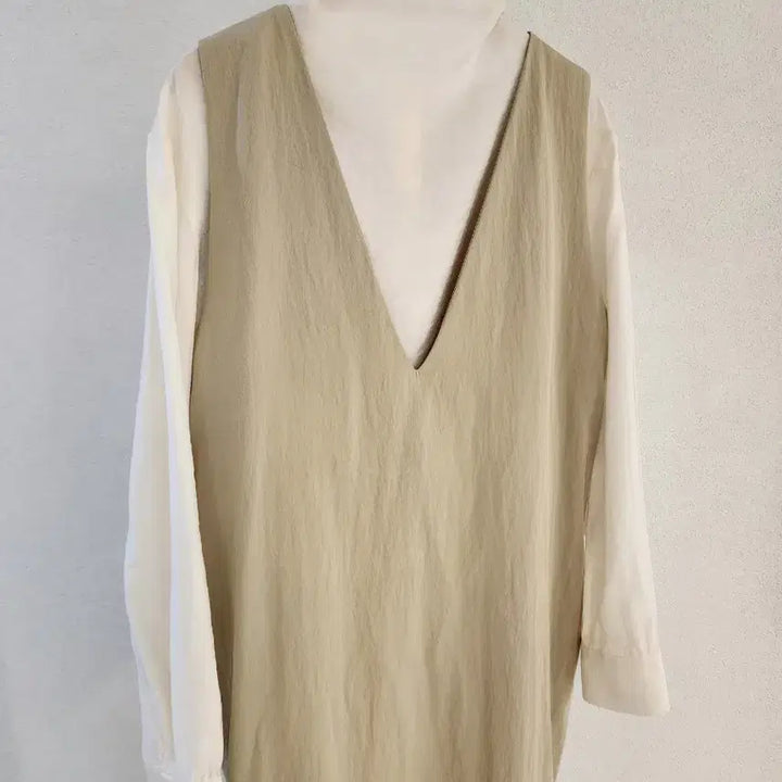 [BUNJANG] Minimal Layered Spring Maxi Dress / 미니멀 레이어드 봄 원피스 / 롱 레이어드 나시 민소매 이지룩 미니멀