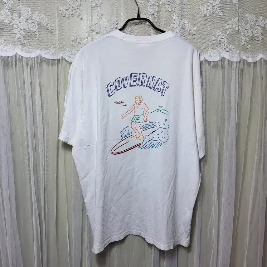 [BUNJANG] Covernat Surfboard White T-Shirt / 커버낫 흰색 서핑보드 반팔 티셔츠