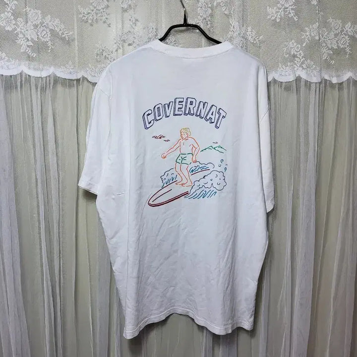 [BUNJANG] Covernat Surfboard White T-Shirt / 커버낫 흰색 서핑보드 반팔 티셔츠