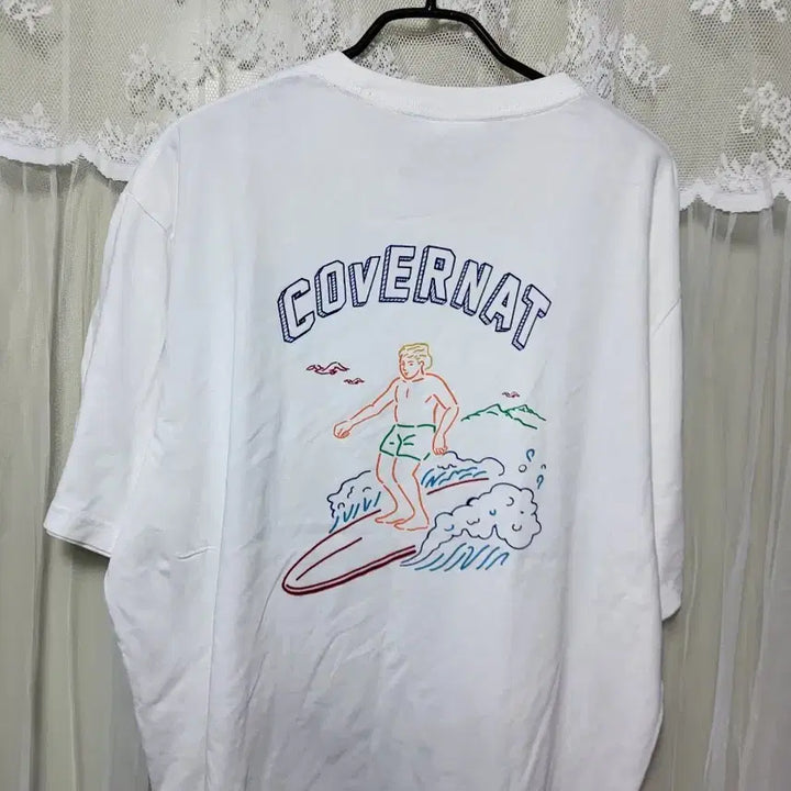 [BUNJANG] Covernat Surfboard White T-Shirt / 커버낫 흰색 서핑보드 반팔 티셔츠