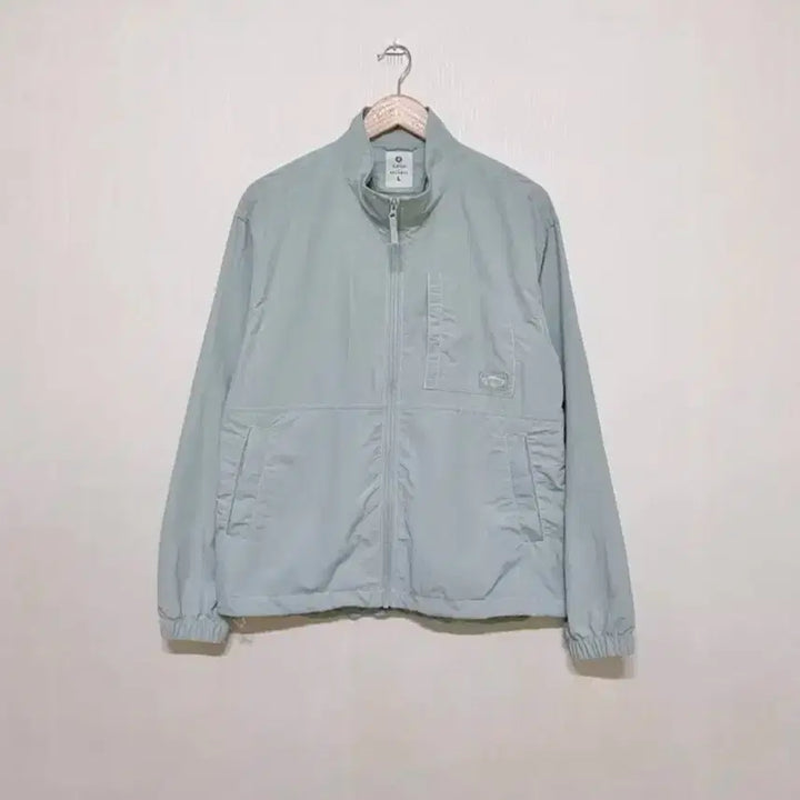 [BUNJANG] Unspecified High Neck String Jumper Windbreaker Track Top / 소라색 하늘색 하이넥 반목 카라 스트링 점퍼 잠바 바람막이 트랙탑