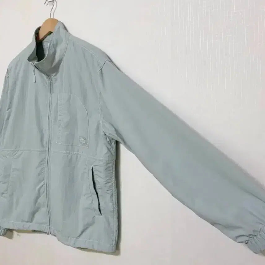 [BUNJANG] Unspecified High Neck String Jumper Windbreaker Track Top / 소라색 하늘색 하이넥 반목 카라 스트링 점퍼 잠바 바람막이 트랙탑