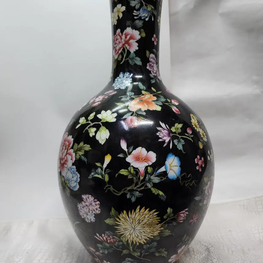 [SOLD OUT] 중국도자기 검정 색채 도자기 화병