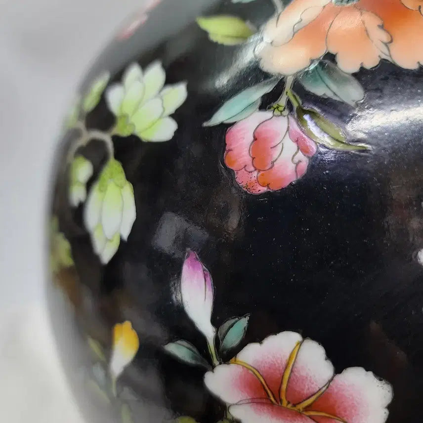 [SOLD OUT] 중국도자기 검정 색채 도자기 화병
