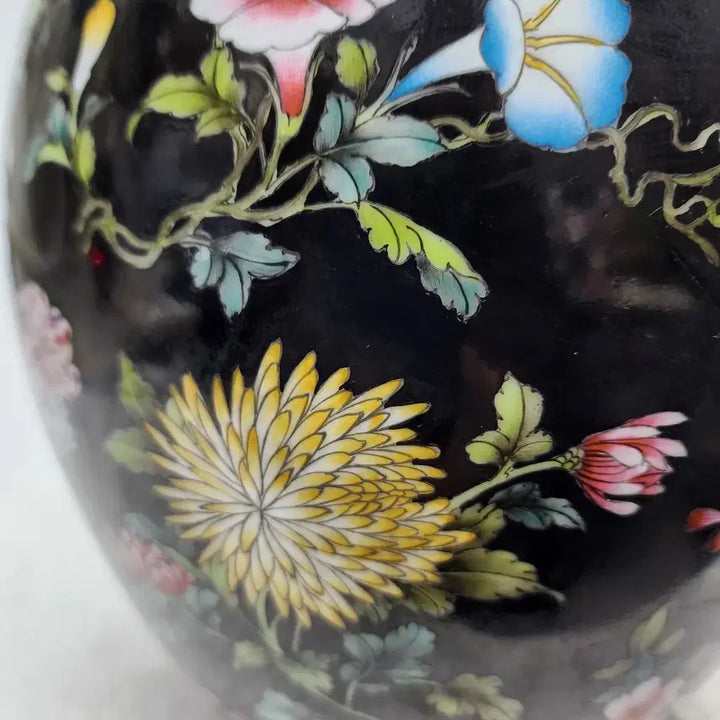 [SOLD OUT] 중국도자기 검정 색채 도자기 화병