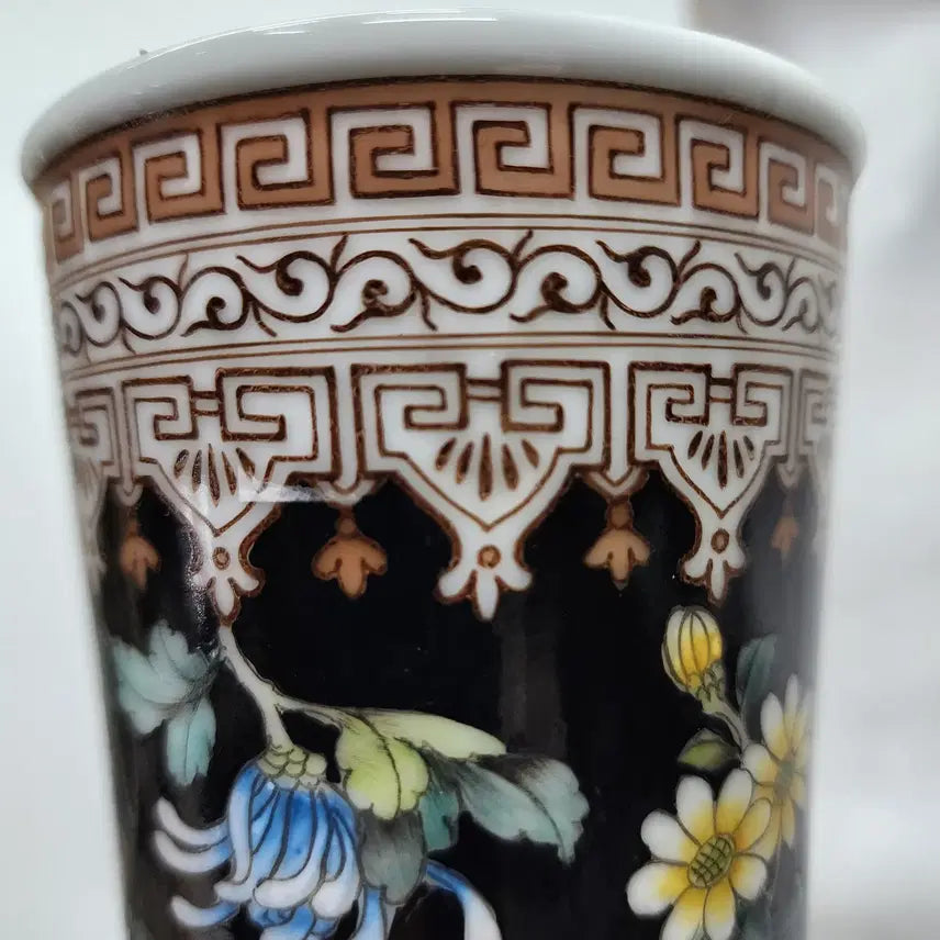 [SOLD OUT] 중국도자기 검정 색채 도자기 화병