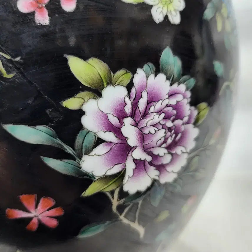 [SOLD OUT] 중국도자기 검정 색채 도자기 화병