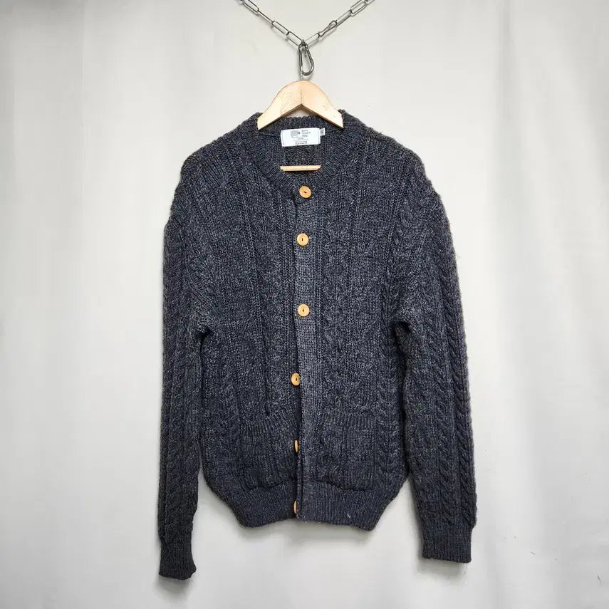 [BUNJANG] Kerry Woollen Mills Charcoal Knitwear Cardigan / [케리울른밀즈] 남성 차콜 니트웨어 가디건  40