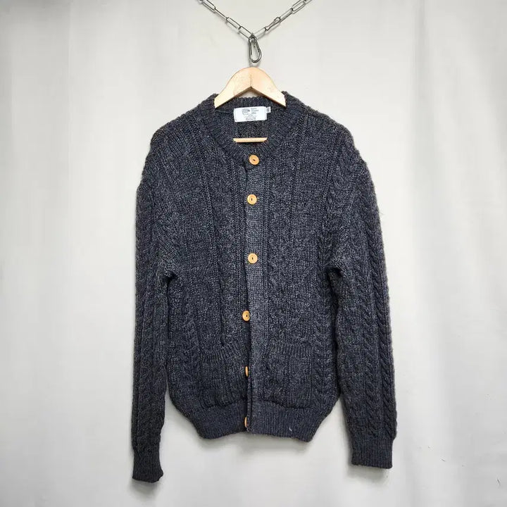 [BUNJANG] Kerry Woollen Mills Charcoal Knitwear Cardigan / [케리울른밀즈] 남성 차콜 니트웨어 가디건  40