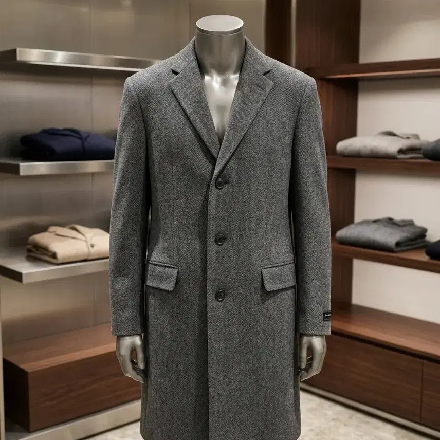 [BUNJANG] Pierre Cardin Pure Wool Long Coat / 특A/100/피에르 가르뎅 그레이 순모 롱 코트