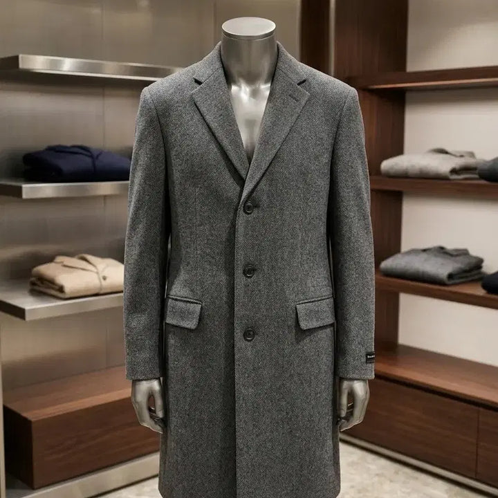 [BUNJANG] Pierre Cardin Pure Wool Long Coat / 특A/100/피에르 가르뎅 그레이 순모 롱 코트