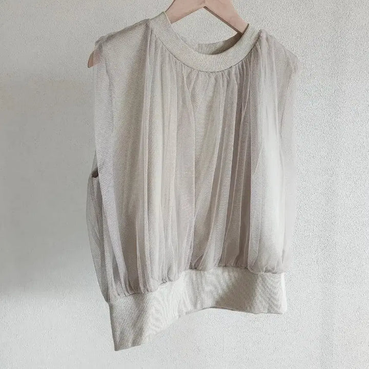 [BUNJANG] Neutral Tone Mesh Vest &amp; Layered Sleeveless Top / 뉴트럴톤 망사 베스트 / 레이어드 4계절 이너탑 민소매 티셔츠 레이스