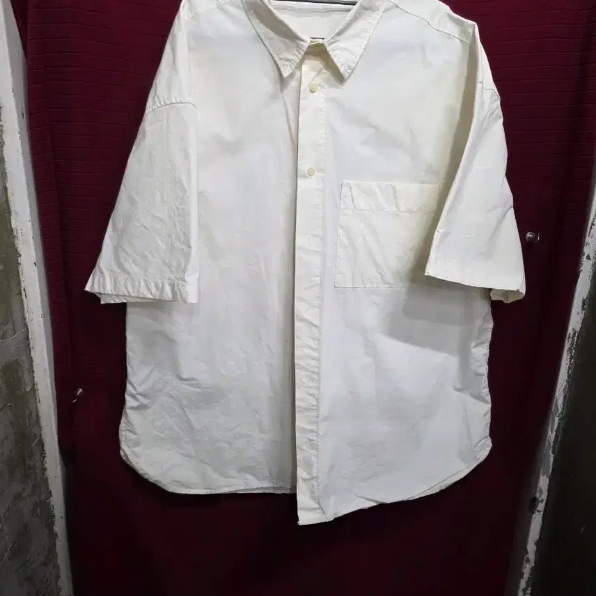 [BUNJANG] ZARA Ivory Short Sleeve Shirt / 자라 ZARA 반팔 셔츠 아이보리