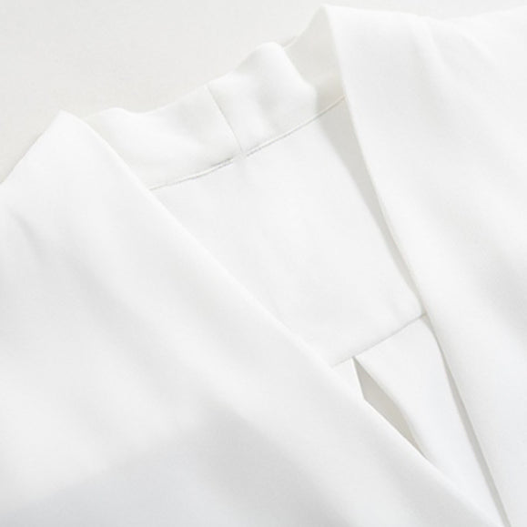 [BUNJANG] V-Neck Long Sleeve Blouse - 1 (Free Size) / 여성 브이넥 긴팔 블라우스 셔츠 1 (FREE)