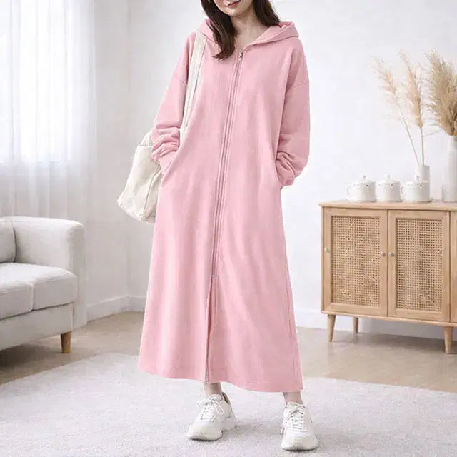 [BUNJANG] Sse Shop ST204 Hooded Long Jacket - Pink / 쎄샵 ST204 후드롱자켓 핑크 FREE556677-1개