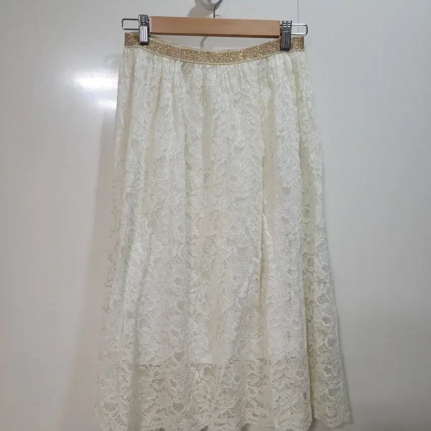 [BUNJANG] Ivory Lace Long Skirt / 아이보리 레이스 스커트 치마