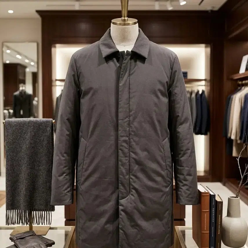 [BUNJANG] AND Z Long Goose Down Lightweight Padded Coat / A급/95/AND Z 짙은 그레이 롱 구스다운 경량 패딩 코트