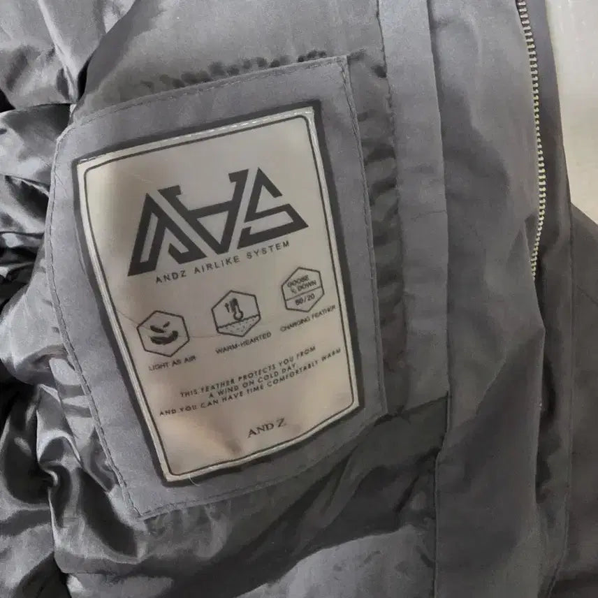 [BUNJANG] AND Z Long Goose Down Lightweight Padded Coat / A급/95/AND Z 짙은 그레이 롱 구스다운 경량 패딩 코트