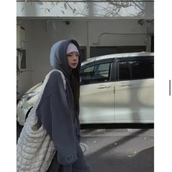 [BUNJANG] Eve of Heart Charcoal Oversized Training Set / 이브오브 하트 양기모 오버핏 차콜 트레이닝 세트