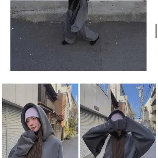[BUNJANG] Eve of Heart Charcoal Oversized Training Set / 이브오브 하트 양기모 오버핏 차콜 트레이닝 세트