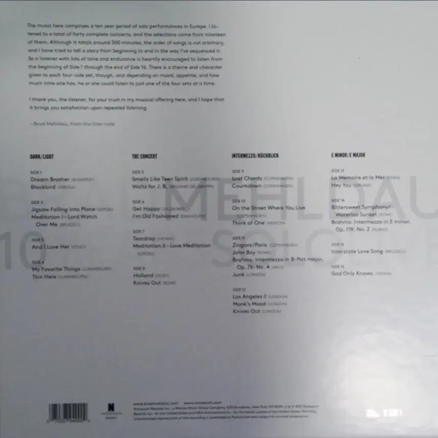 [BUNJANG] Brad Mehldau 10 Years Solo Live 8LP Box Set / Brad Mehldau  10 Years Solo Live 8LP SET