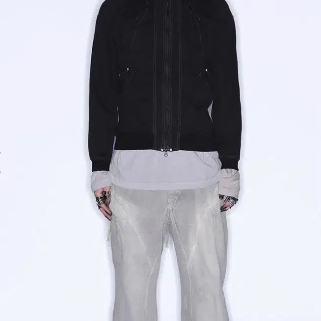 [BUNJANG] Cost Per Kilo Overdyed Sweat Zip-up L Black / 코스트퍼킬로 오버다이드 스웻집업 L 블랙