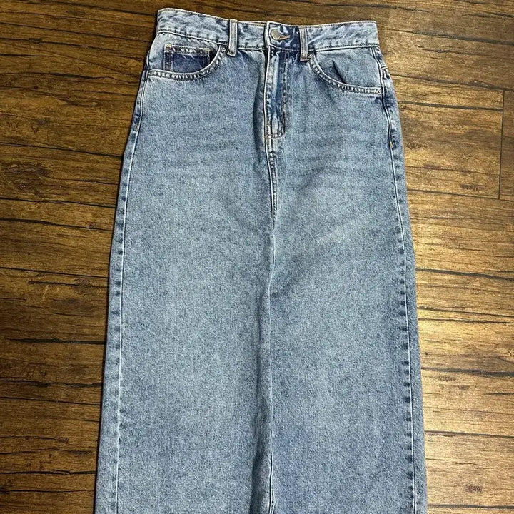 [BUNJANG] Denim Long Skirt XS/S / 연청 데님 롱 스커트 75사이즈 XS~S사이즈