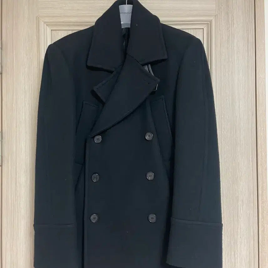 [BUNJANG] MOONSUN Black Pea Coat / MOONSUN 블랙 피코트